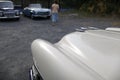 White Hood and Chrome Ornament on an Oldsmobile S-88