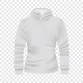 White hoodie front view mockup, realistic style