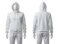 White hoodie on mannequin front and back isolated on white background Royalty Free Stock Photo