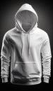 White hoodie mock up on studio background. Generative Ai