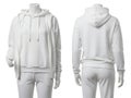 White hoodie and sweatpants on mannequin isolated on white background Royalty Free Stock Photo