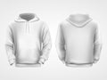 White hoodie sweatshirt, sportswear mockup