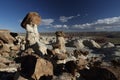 White Hoodoo-Toadstool Hoodoo- Rimrocks, Grand Staircase Escalante National Monument, GSENM, Utah Royalty Free Stock Photo