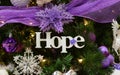 White Hope Sign in Christmas Tree