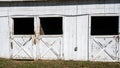 White Horse Barn door Royalty Free Stock Photo