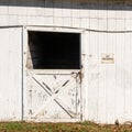 White Horse Barn door Royalty Free Stock Photo