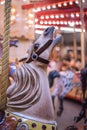 White horse in the carousel Royalty Free Stock Photo