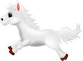 White horse cartoon running
