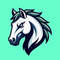 White Horse Character Mascot Logo Vector Template Illustration EPS 10 Royalty Free Stock Photo