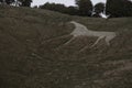 The white horse of cherhill close to avebury Royalty Free Stock Photo