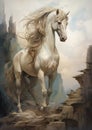 Opalescent Pegasus: A Resplendent Portrait of a Majestic White H