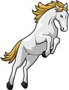 White Horse Jumping Illustration Design Royalty Free Stock Photo