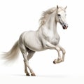 White Horse Jumping In 8k Resolution: A Stunning National Geographic Inspired Artwork Royalty Free Stock Photo
