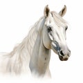 Realistic Horse Portrait On White Background By Artgerm