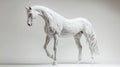 Elegant White Horse Sculpture on Gray Background Royalty Free Stock Photo