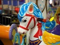 White Horse on Toddler Carousel Royalty Free Stock Photo