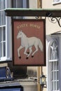 White Horse Traditional Pub Sign in Oxford, UK