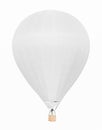 White hot air balloon with basket isolated on white background Royalty Free Stock Photo