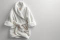 white hotel fleece bathrobe on a white background Royalty Free Stock Photo