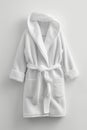 white hotel fleece bathrobe on a white background Royalty Free Stock Photo