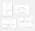 White hotel key card holder set - keycard sleeves, vector template