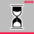 White hourglass loading clock cursor icon sign graphic element flat style design vector illustration.