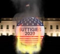 Buttigieg burning badge White House 3D Illustration