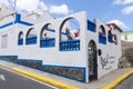 White house with blue windows in Las Playitas