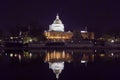 white house building at night. The lights of the white house Royalty Free Stock Photo