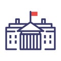 White house FlatOutline illustration