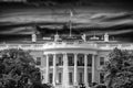 White House building in Washington DC in b&w Royalty Free Stock Photo