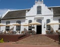 White house in colonial style on wine farm, Stellenbosch, South Africa
