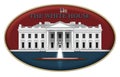 The White House Design on Red & Blue Ã¢â¬â 3D Illustration Royalty Free Stock Photo