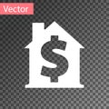White House with dollar symbol icon isolated on transparent background. Home and money. Real estate concept. Vector Royalty Free Stock Photo