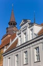 White house and Dom church in Gustrow