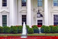 White House Door Red Flowers Pennsylvania Ave Washing Royalty Free Stock Photo