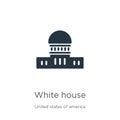 White house icon vector. Trendy flat white house icon from united states collection isolated on white background. Vector Royalty Free Stock Photo