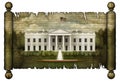 White House on a Scroll - 3D Illustration