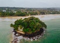 White house on a small island in the middle of the ocean, Sri Lanka Royalty Free Stock Photo