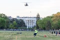 White House South Lawn with departing VH-3D Sea King Helicopter Royalty Free Stock Photo