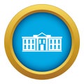 White house USA icon blue vector isolated Royalty Free Stock Photo