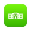 White house USA icon digital green Royalty Free Stock Photo