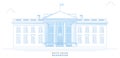 White House, Washington, stylized, freehand design. United States