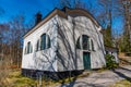 White house which used to serve as a studio to Swedish paintor Evert Lundquist