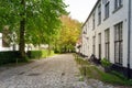 White houses in the Beguinage (Begijnhof) in Bruges Royalty Free Stock Photo