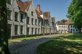 The White houses of Beguinage in Bruges, Belgium Royalty Free Stock Photo