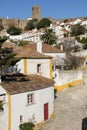 White houses and castle. Obidos. Portugal