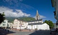 White houses and church Royalty Free Stock Photo