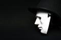 White human mask in hat Royalty Free Stock Photo