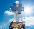 White human representation standing on earth Royalty Free Stock Photo